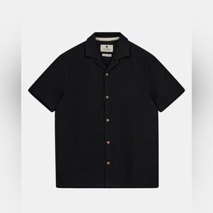 NWOT Anerkjendt Denmark AKLEON S/S WAFFLE SHIRT - CAVIAR size L